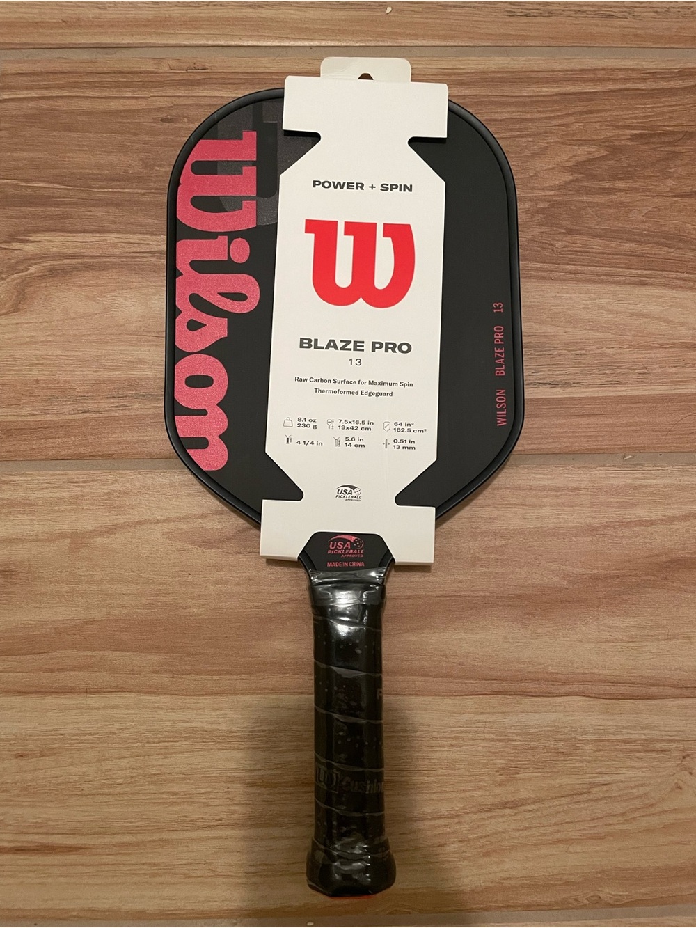 Wilson Blaze Pro 13 Pickleball Paddle - Black & Red Accent